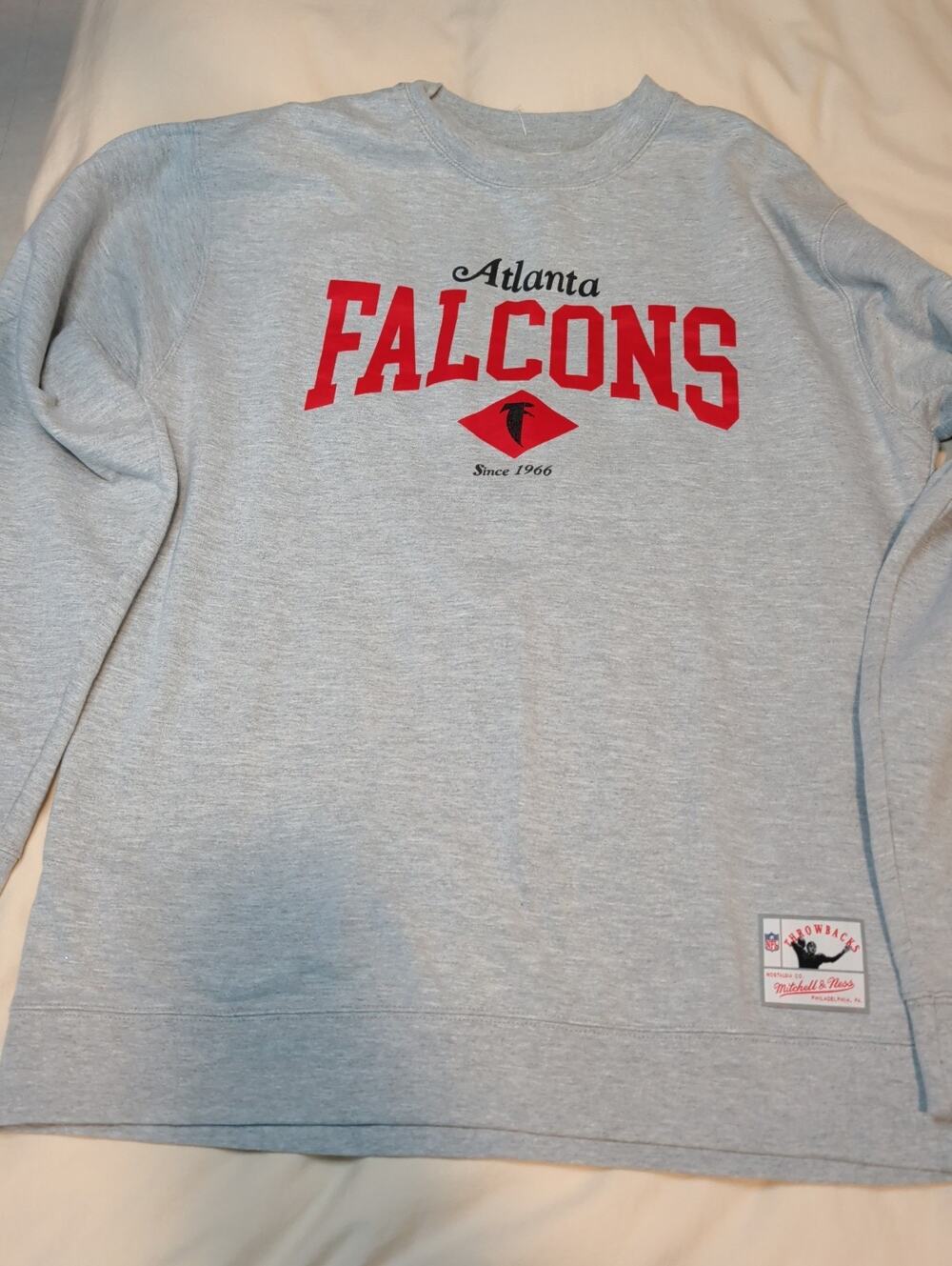 Mitchell & Ness Atlanta Falcons Crewneck Sweatshirt Men's XL Gray VTG Retro NFL